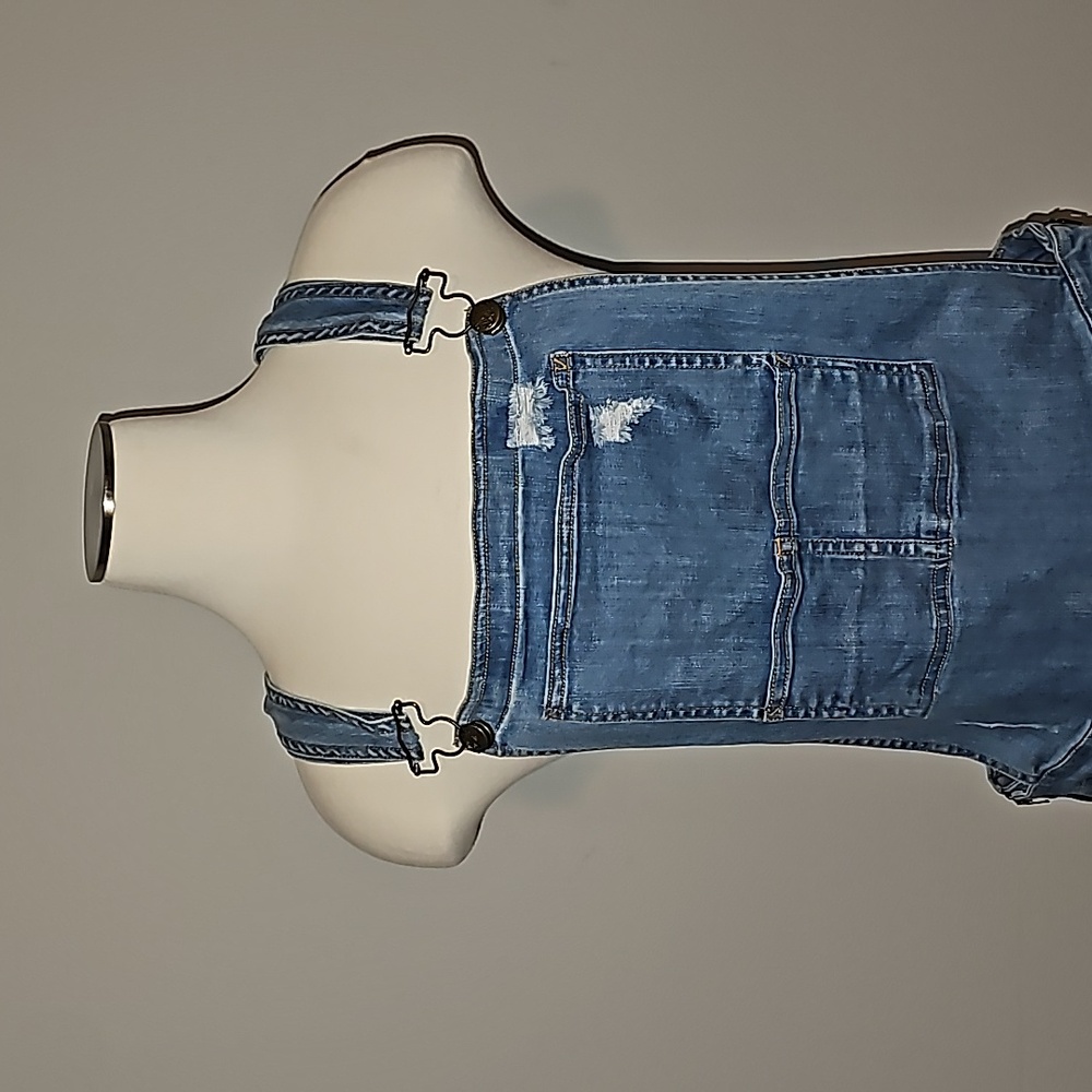 Wild Blue Sadie Robertson Collection Distressed Denim Shortalls Sz L VGUC - Picture 9 of 17